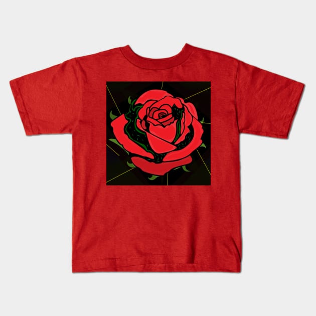 Red Rose Kids T-Shirt by momomoma